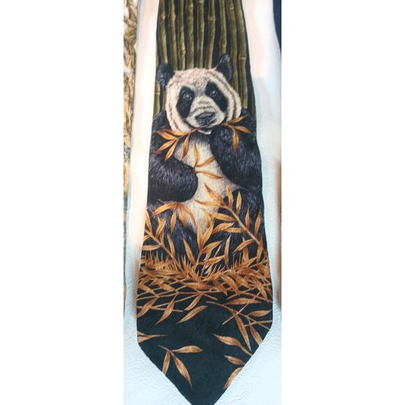 X 3 VTG GREENWICH WORKSHOP ENDANGERED SPECIES TIES GIRAFFE PANDA WILDEBEEST - Picture 5 of 7